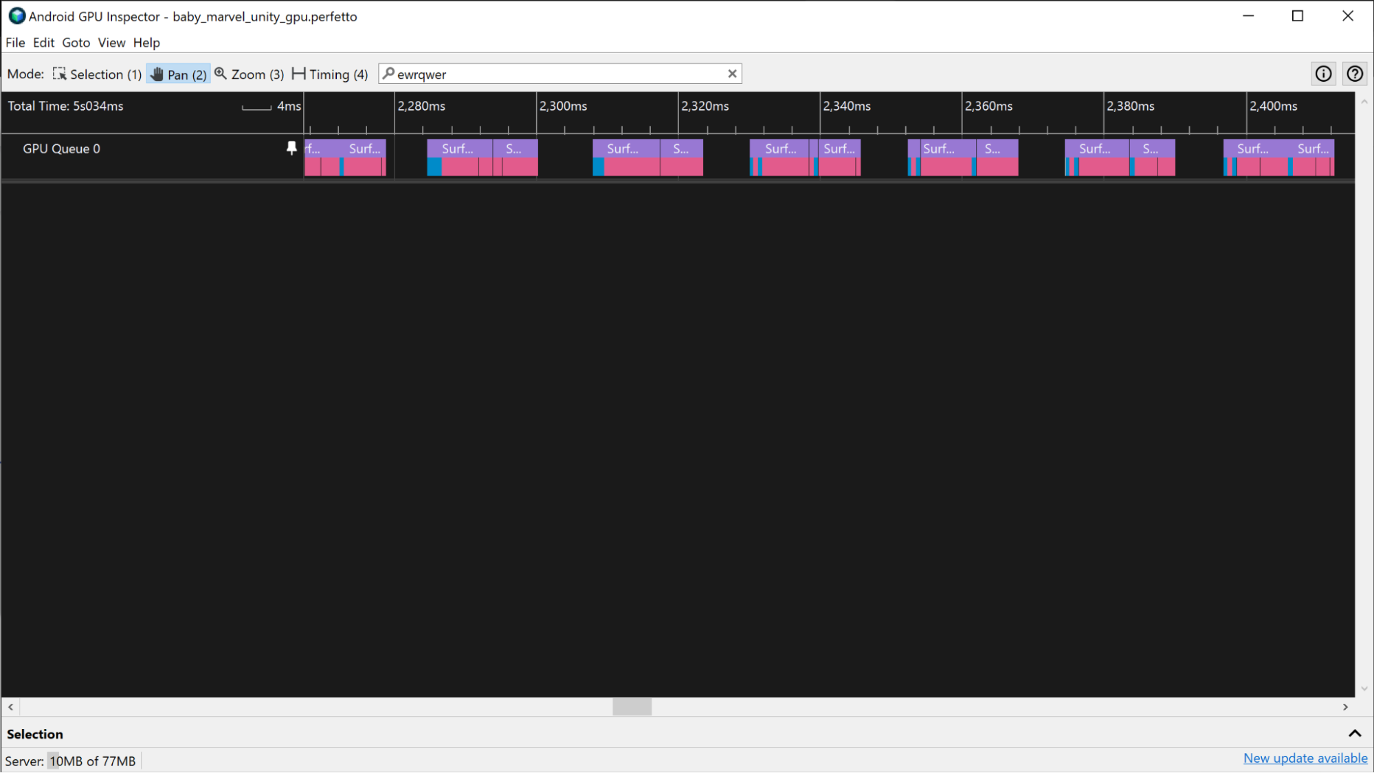 Screenshot beberapa frame yang dieksekusi secara berurutan.