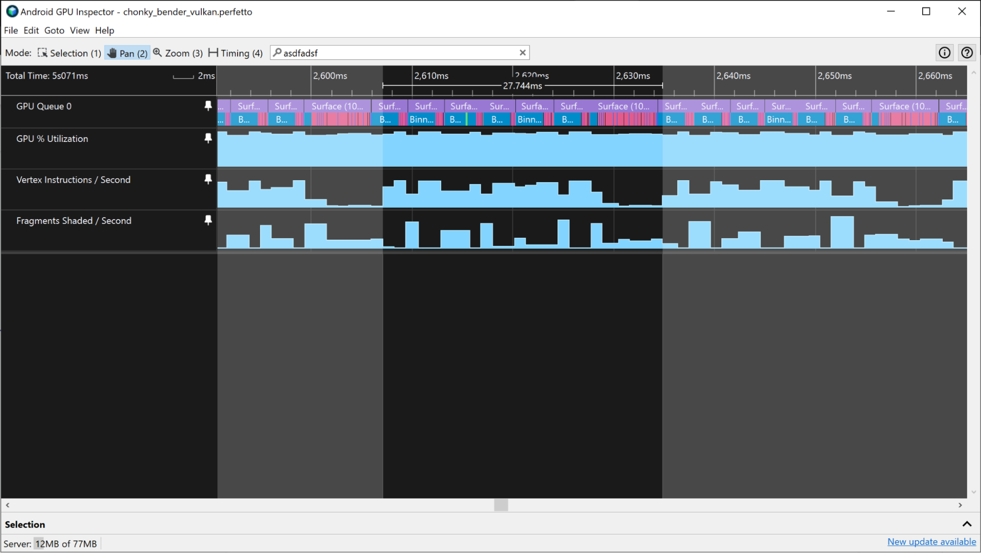 Uno screenshot di Istruzioni Vertex / Secondo canale.
