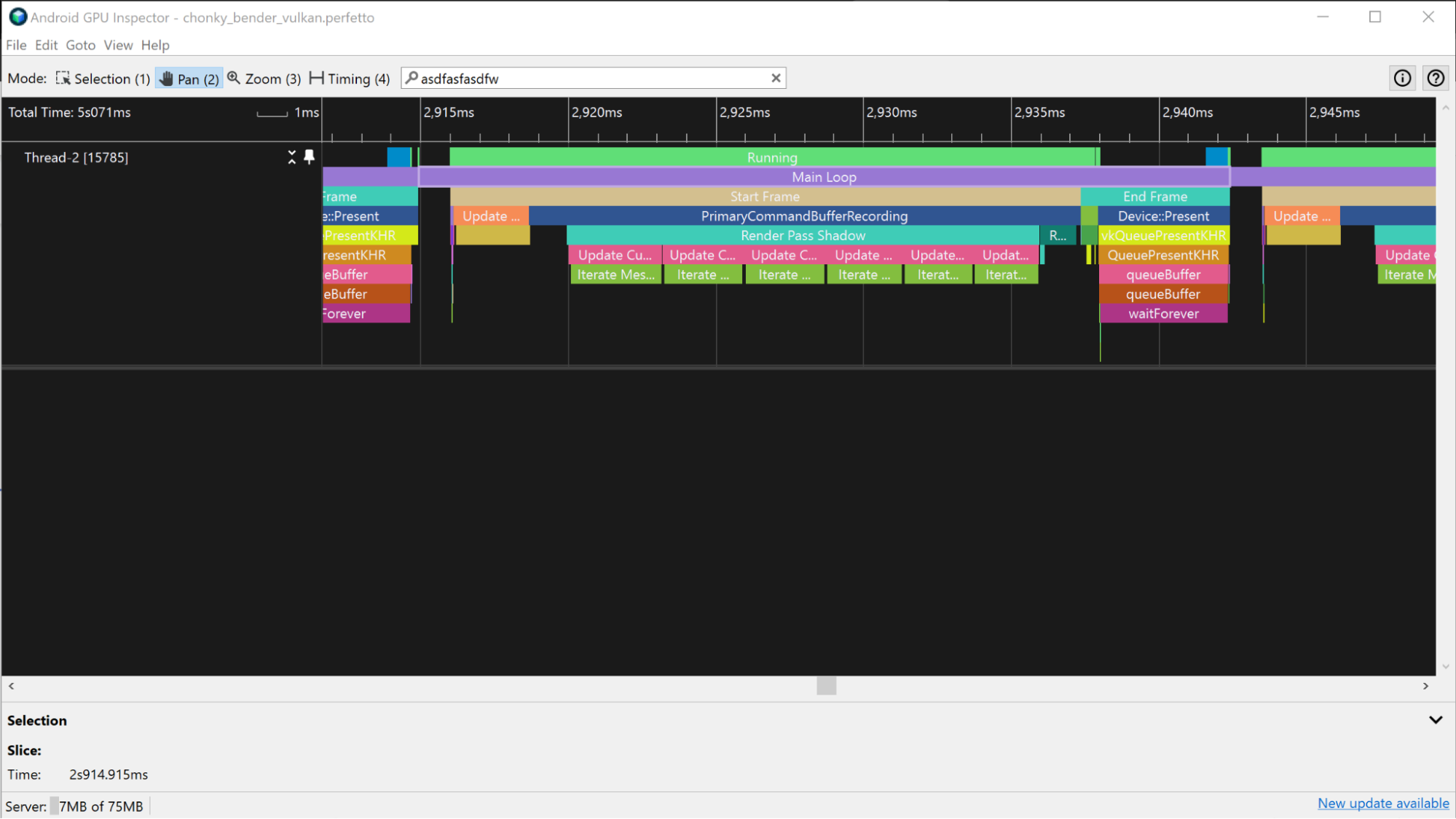 vkQueuePresentKHR 事件的屏幕截图。