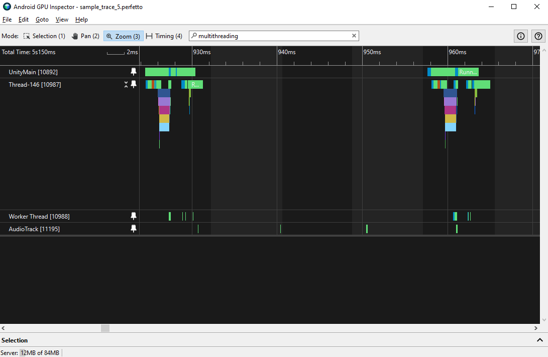 Spiel mit einem gut parallelisierten Haupt- und Renderingthread sowie einem Worker-Thread und Audiothread