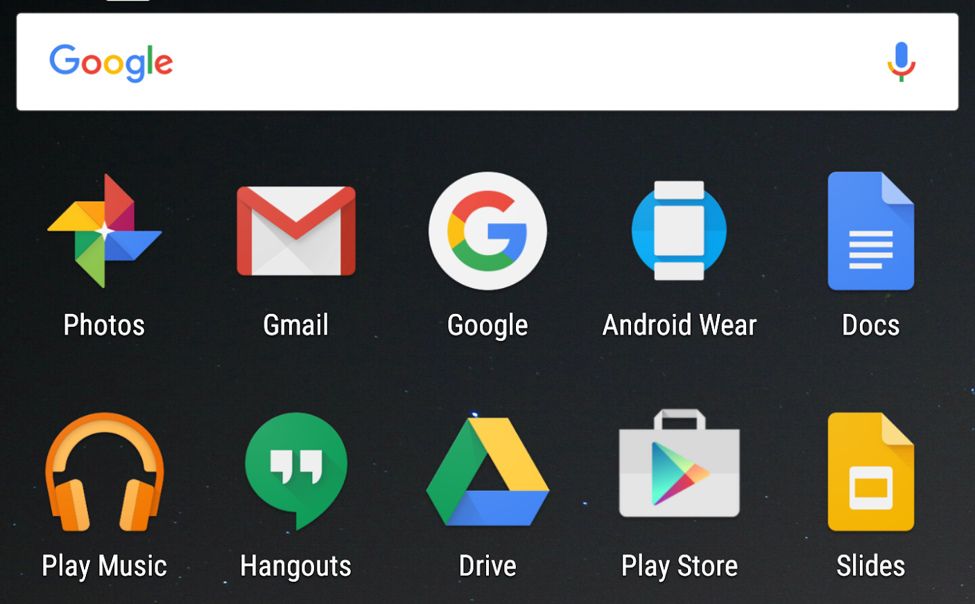 Android 7.0 sistem resmi çalıştıran cihazın yakınlaştırılmamış ekran boyutunu gösteren ekran