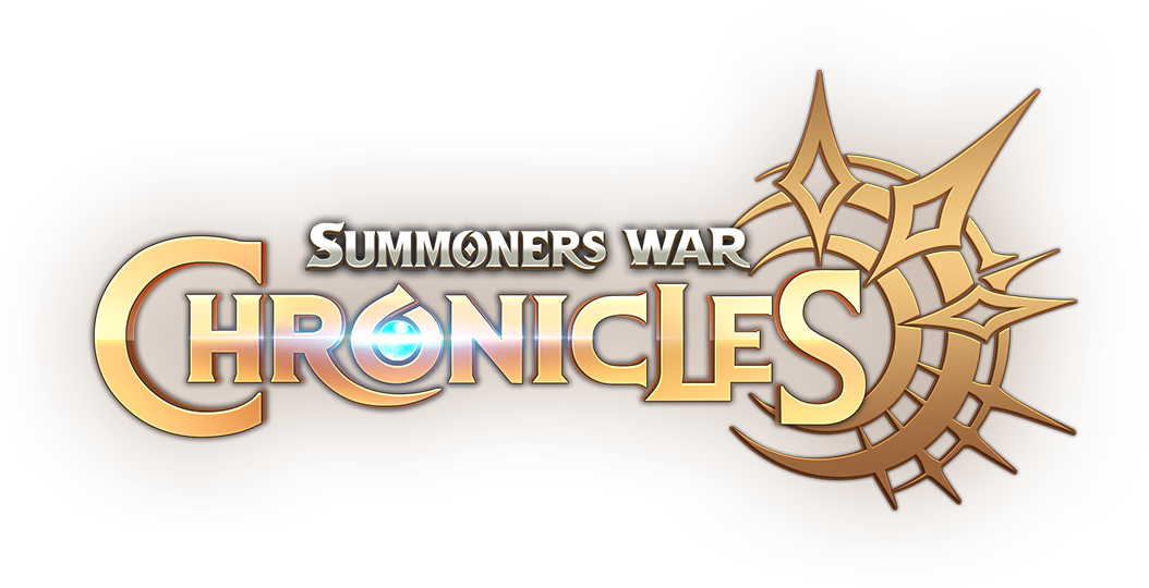 Captura de tela do logotipo do título do jogo da Com2uS Chronicles.