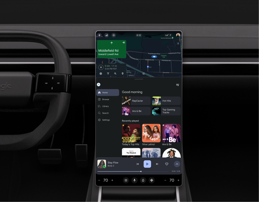 একটি মিডিয়া অ্যাপে প্লেব্যাক নিয়ন্ত্রণ