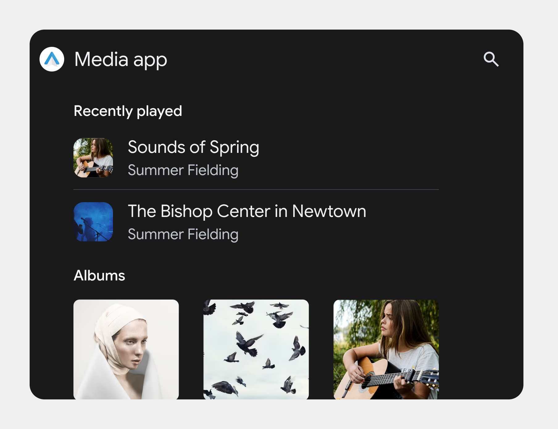 セクションに区切られたアイテムを表す画像