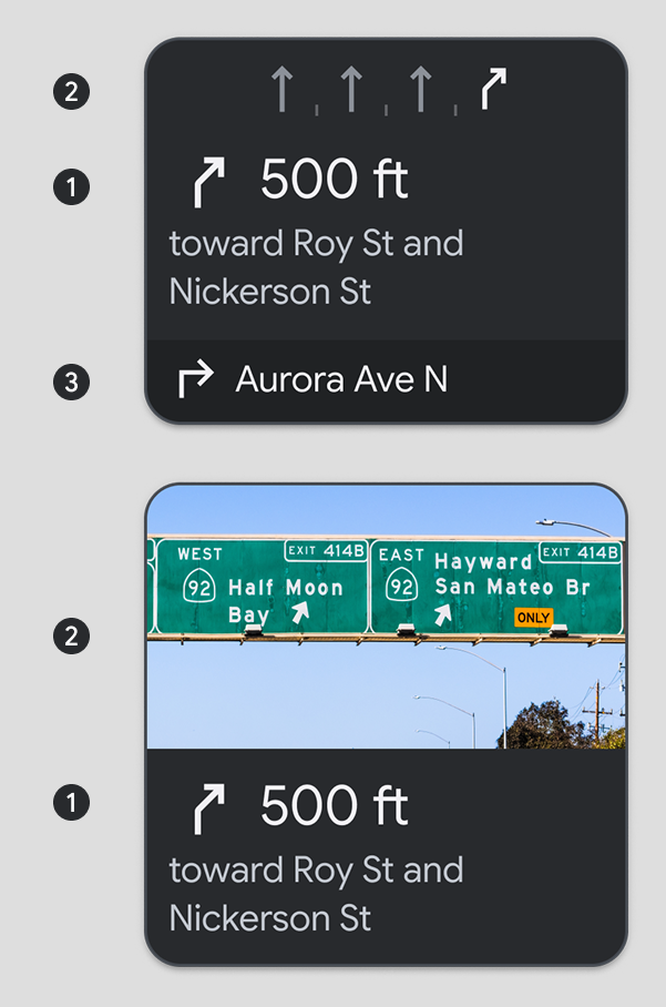 रूटिंग की स्थिति में रूटिंग कार्ड की जानकारी के मॉक-अप