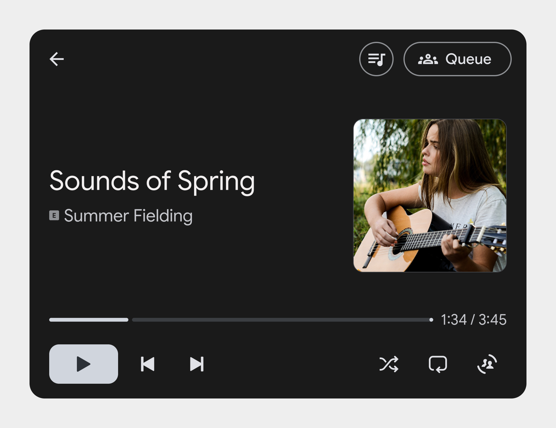 Ne çalıyor ekranını temsil eden resim