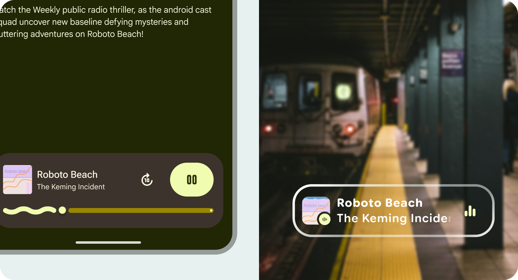 媒體播放器提示在眼鏡上顯示播放畫面。