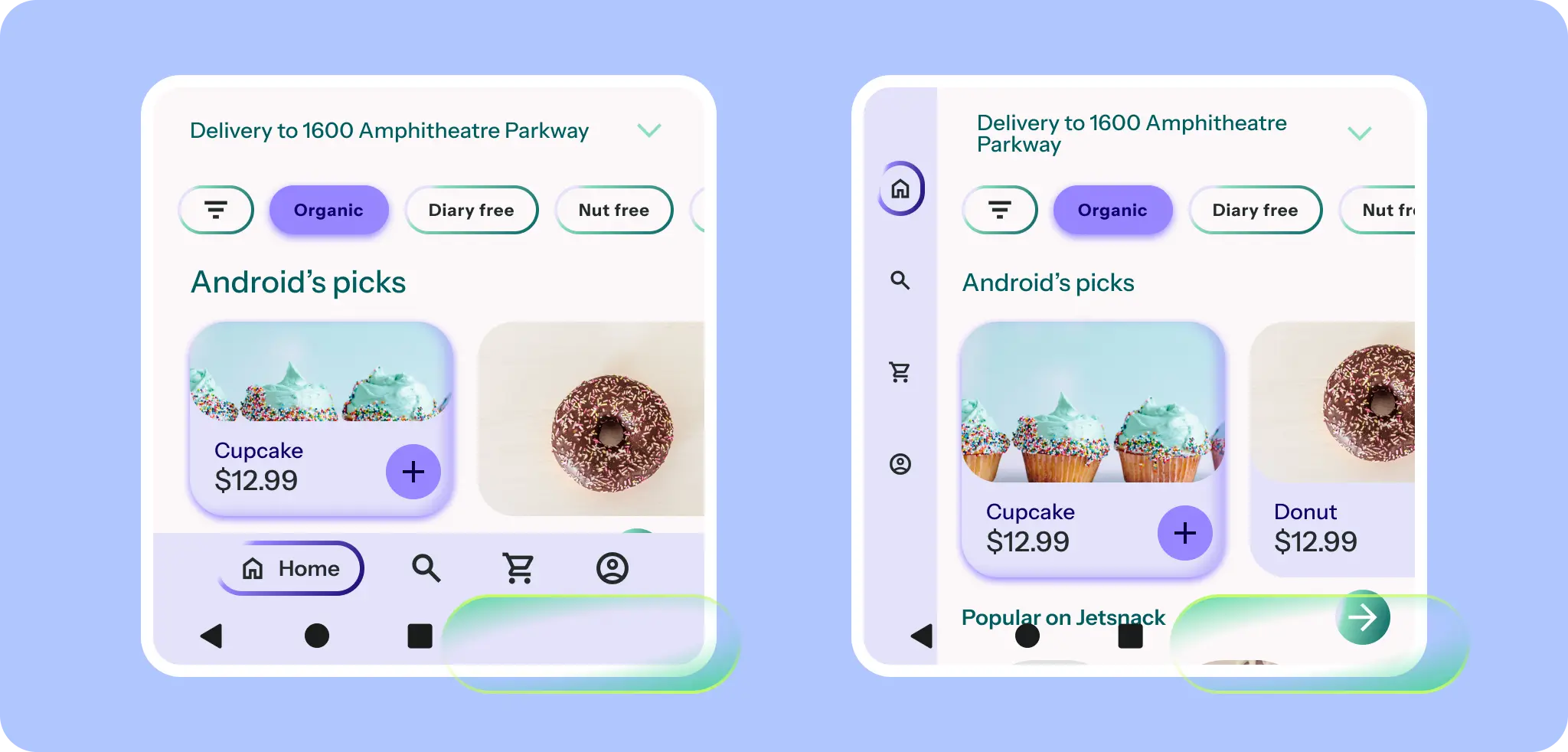 Layout changes and component change