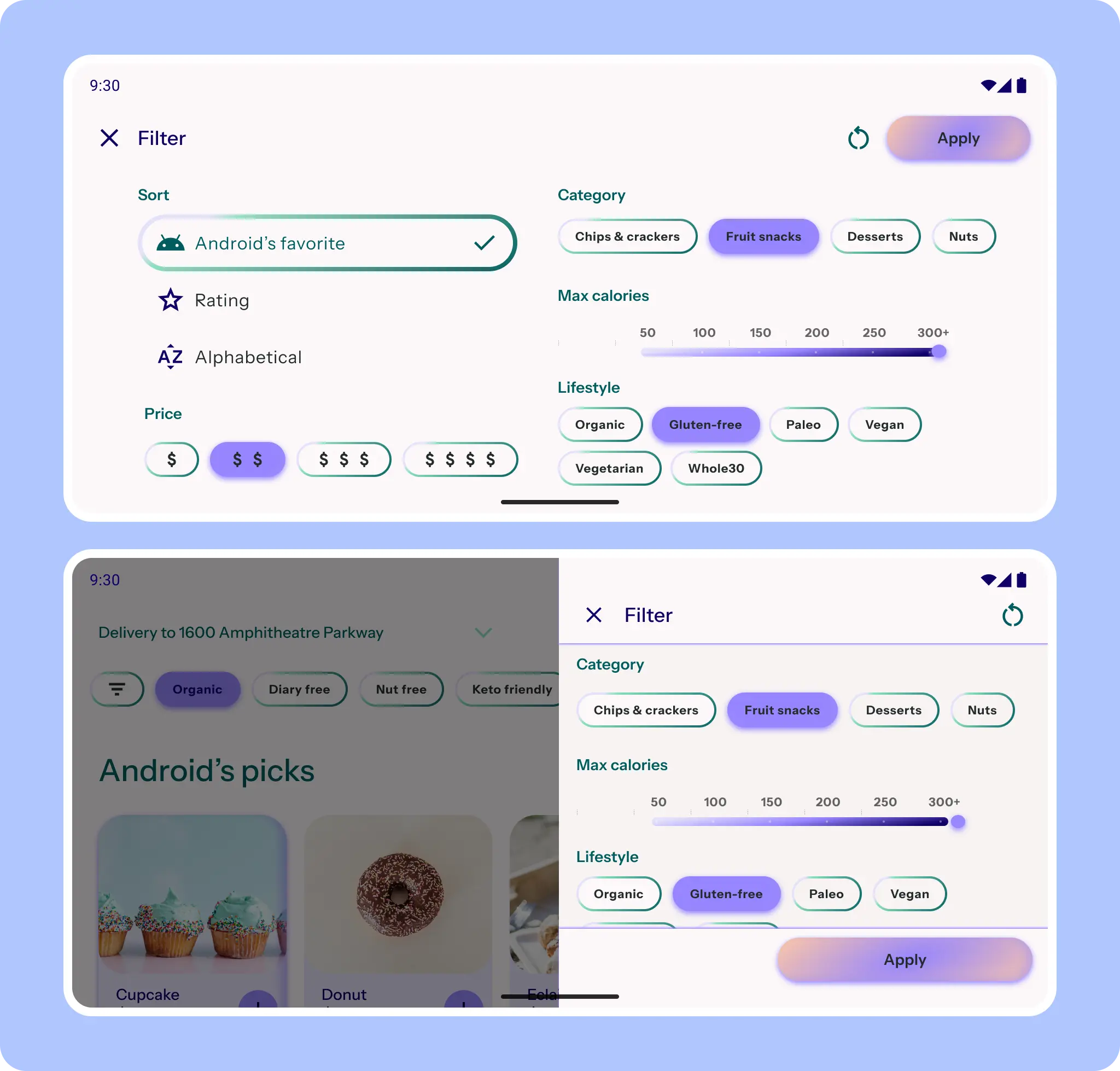 Layout changes and component change