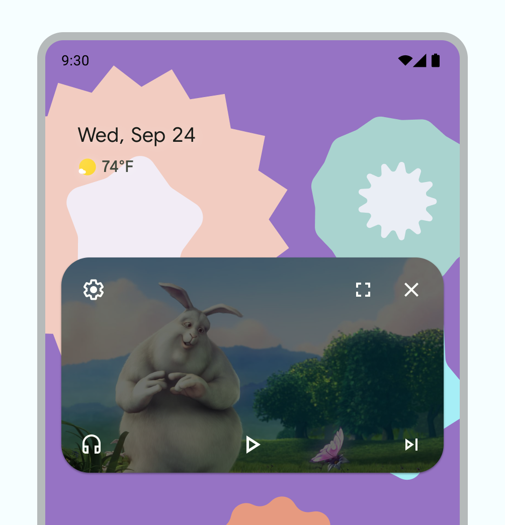 Exemplo de controles PiP personalizados