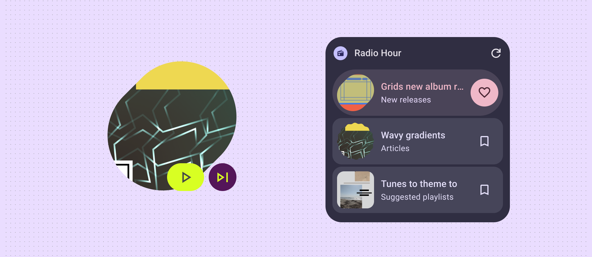 使用不同形状的 widget