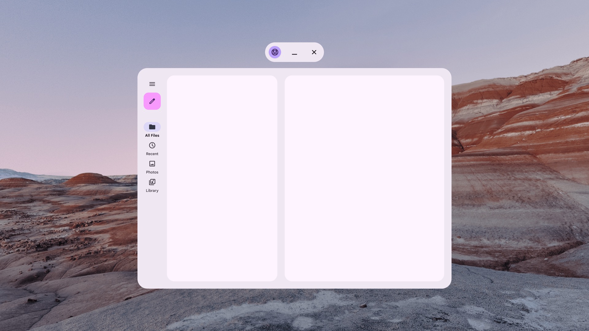Coluna de navegação não espacializada do Material Design no espaço
&quot;Início&quot;