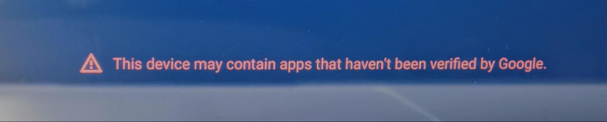 Notice about non-Play Store apps after enabling ADB.