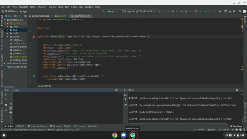 Authorizing ADB and running an app from Android Studio.