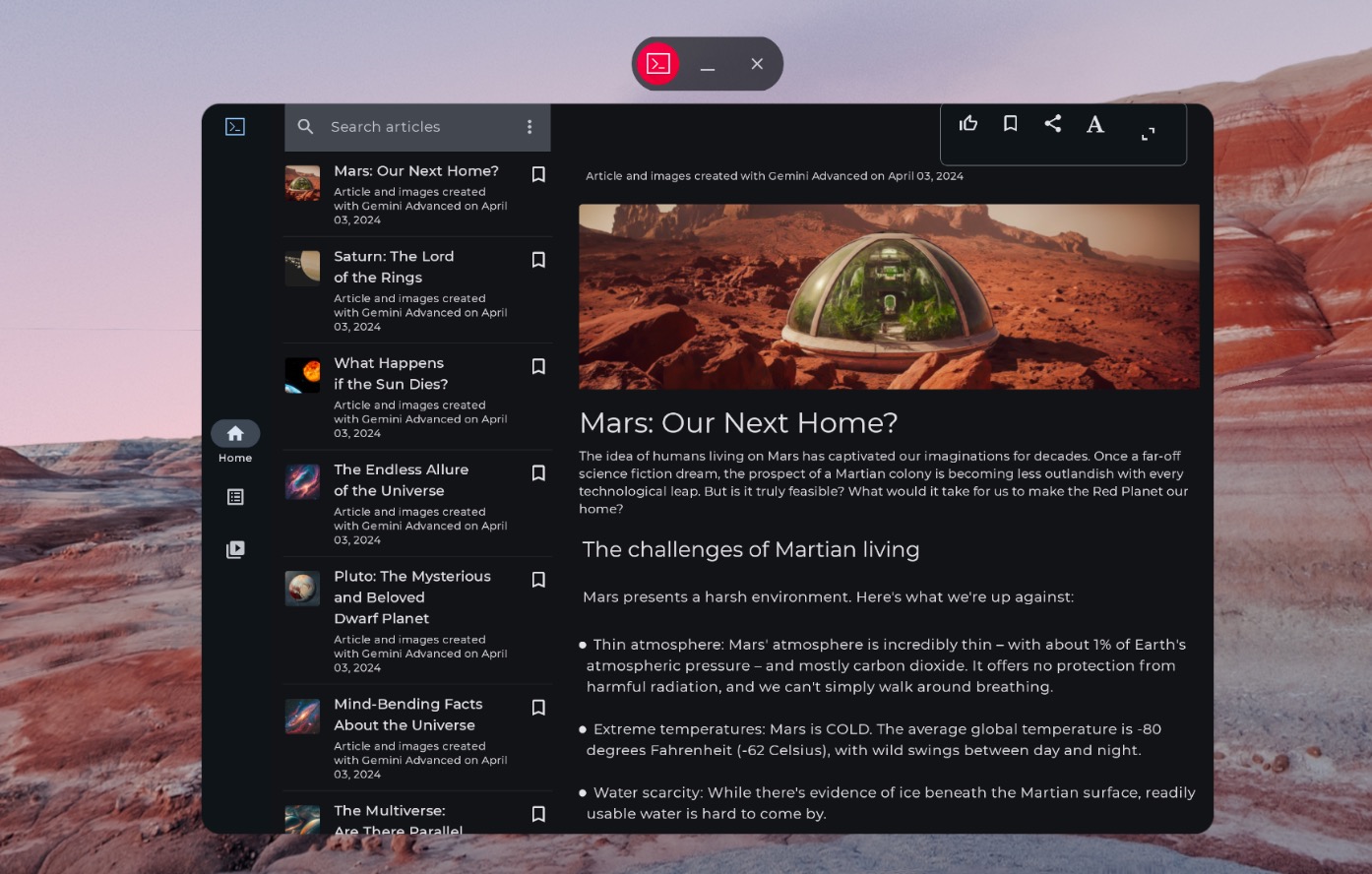 非空间化侧边导航栏