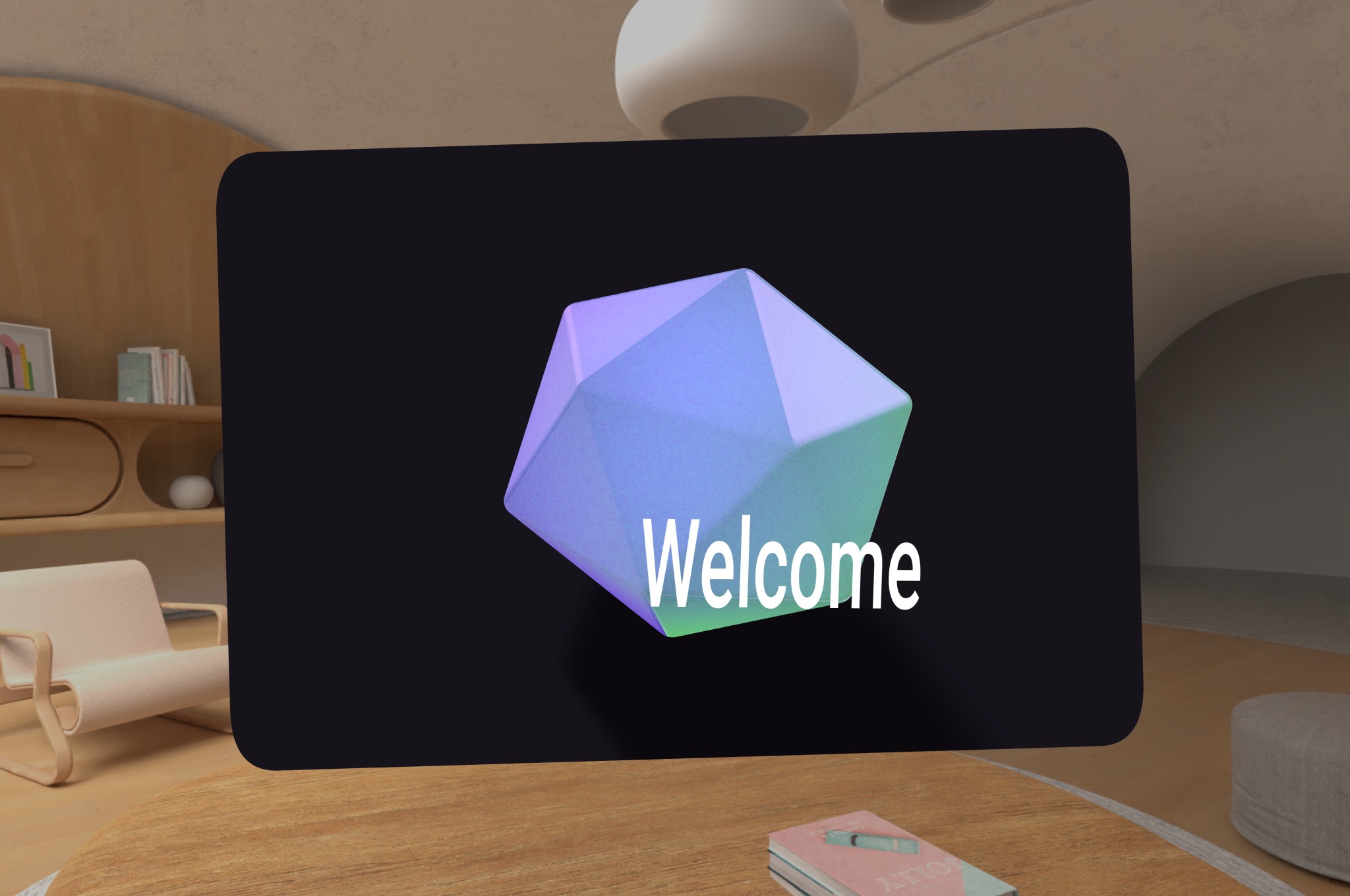 版面配置中的 3D 物件示例