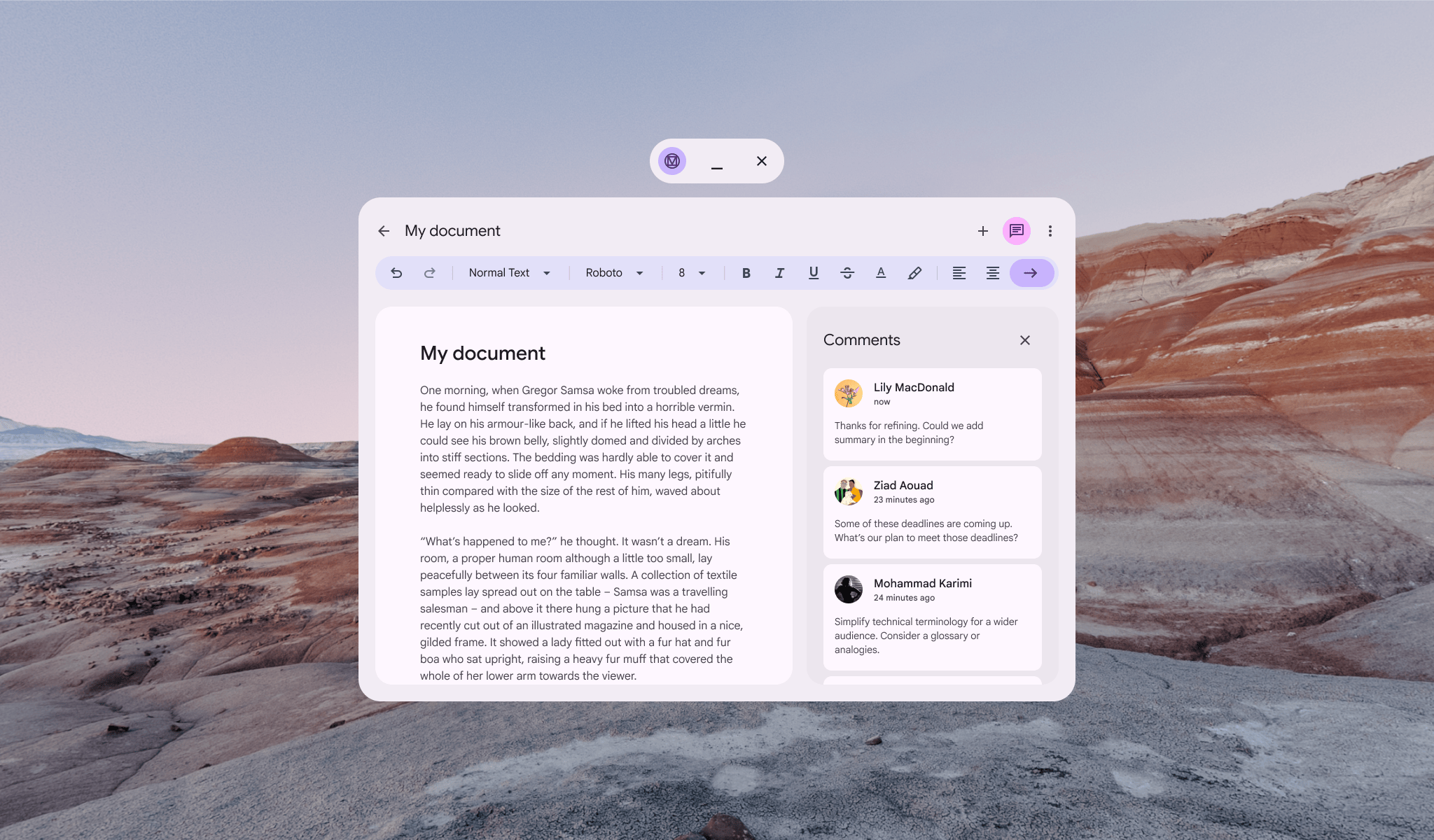 非空间化顶部应用栏