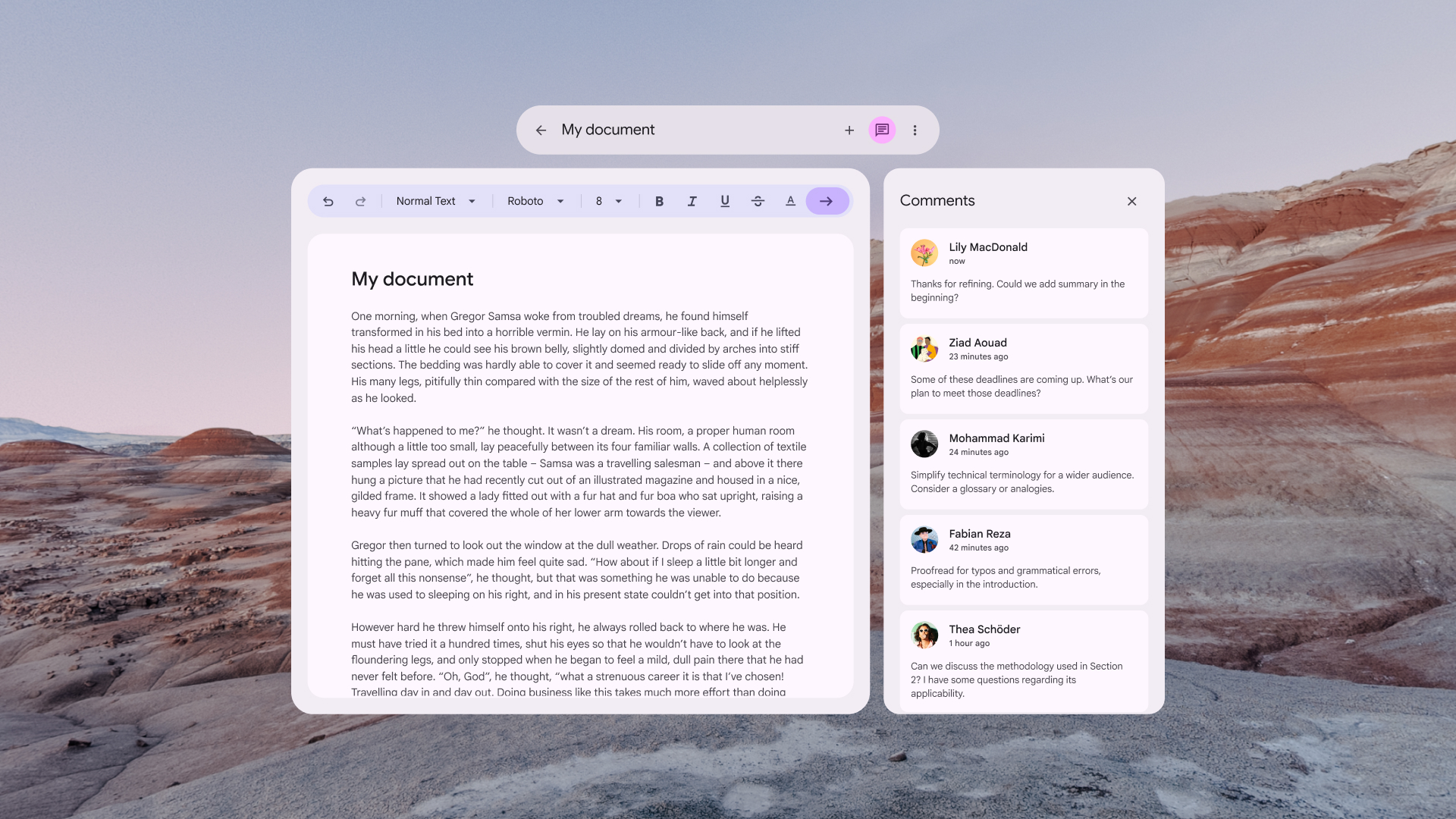 שורת האפליקציות העליונה במרחב (מותאמת ל-XR)