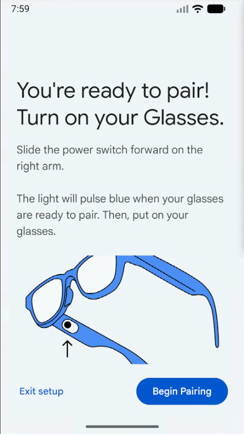 アプリの最初の画面で [ペア設定を開始] を選択します。