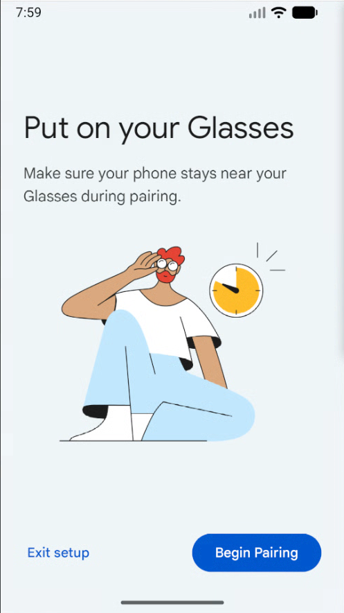 두 번째 앱 화면에서 페어링 시작을 선택합니다.