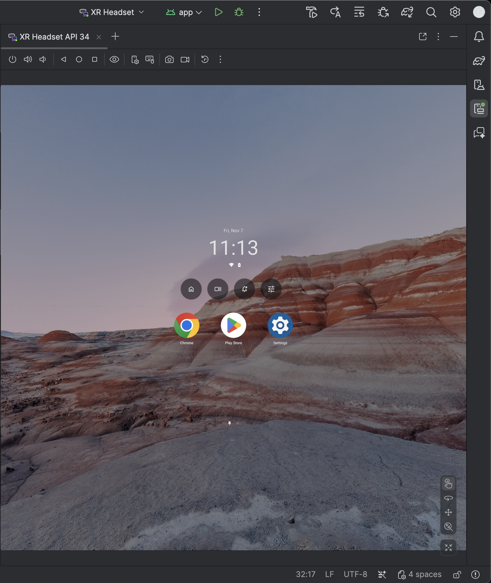 Màn hình trình mô phỏng Android Studio
