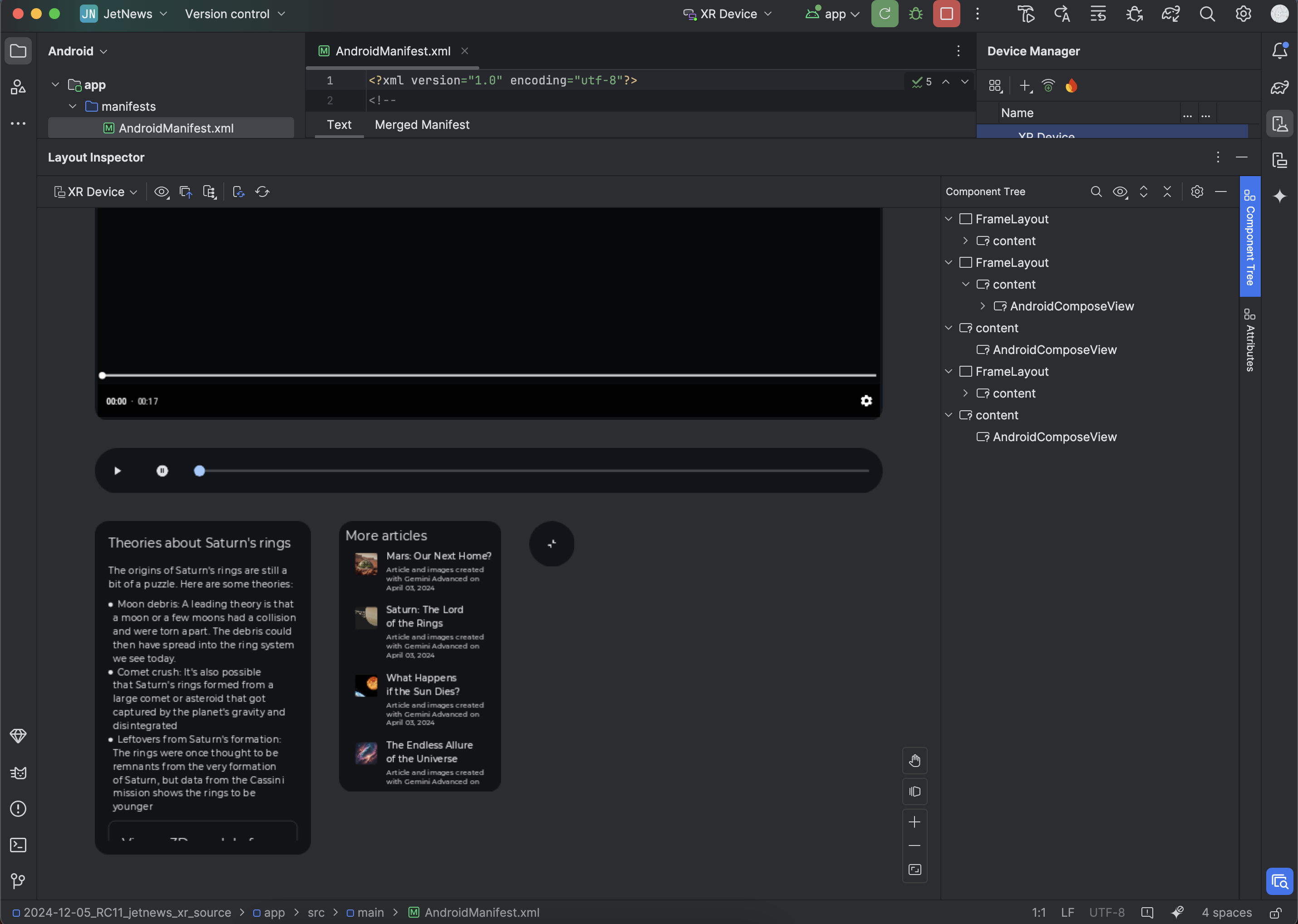 Halaman Layout Inspector Android Studio