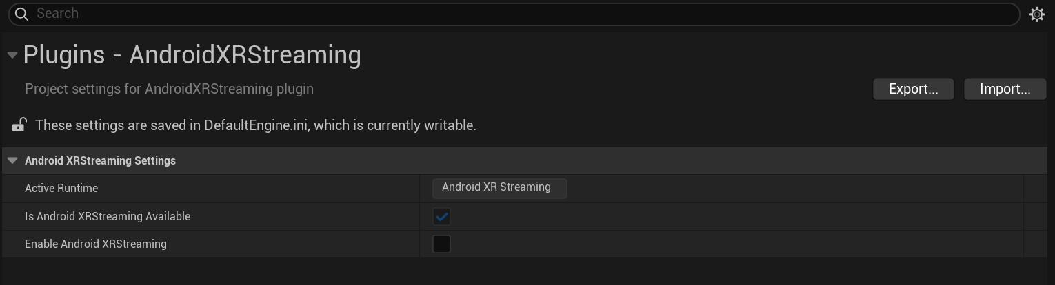 Enable the Android XR Streaming runtime