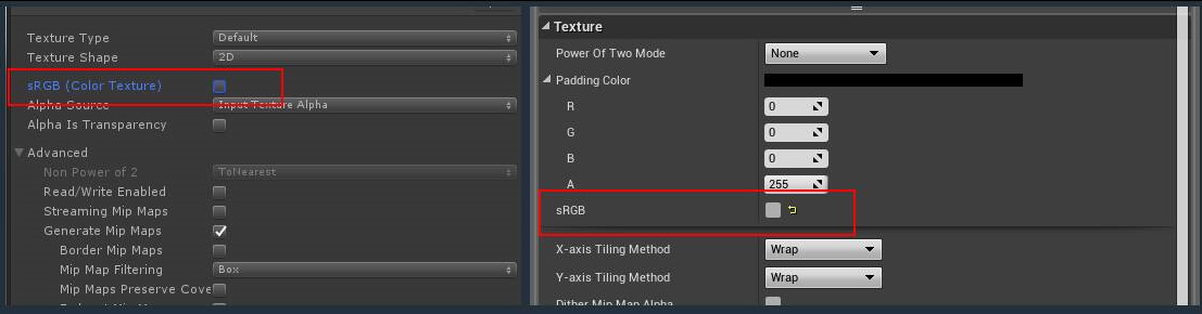 Setelan tekstur sRGB di Unity dan Unreal Engine 4