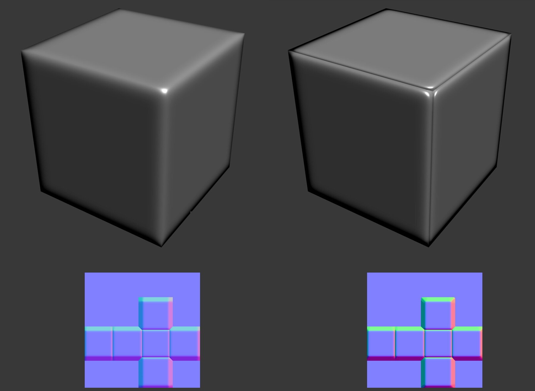 Modell, das mit einer normalen Karte mit und ohne Käfig gerendert wird