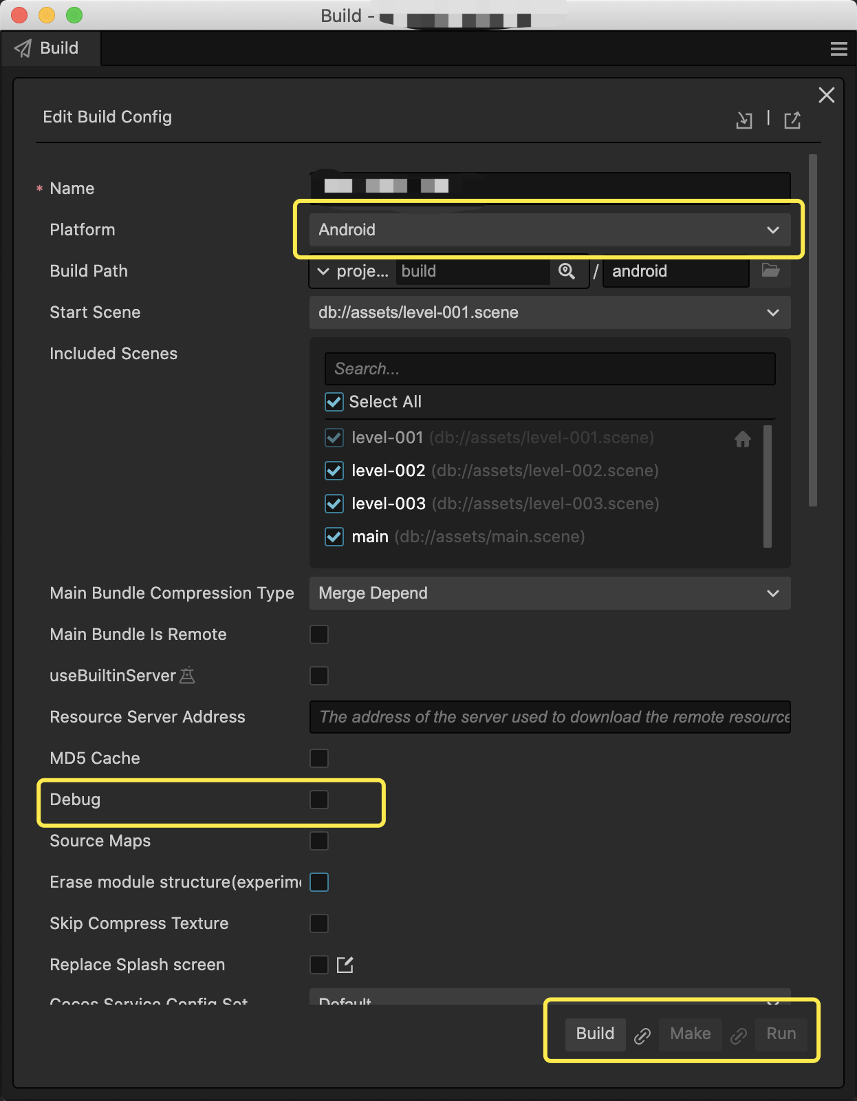 Cocos Creator Android
Debug