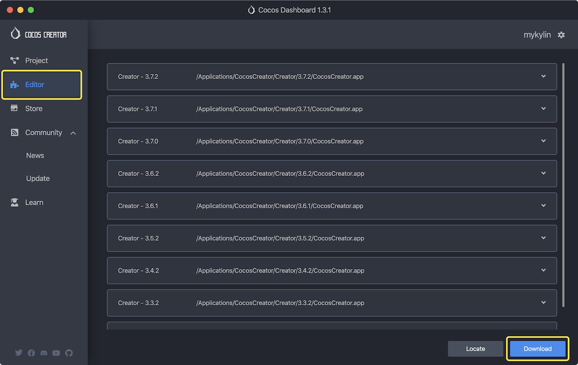 Cocos Creator Dashboard 편집기