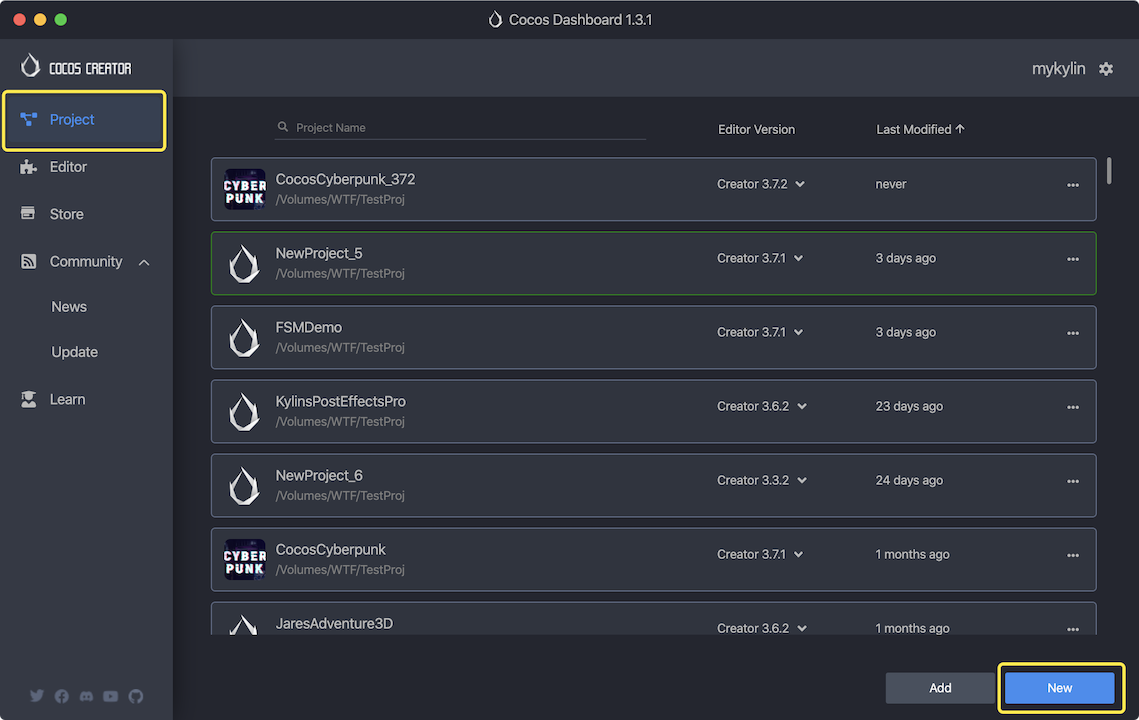 Cocos Creator Dashboard 프로젝트