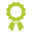 Badge de réussite aux jeux vert