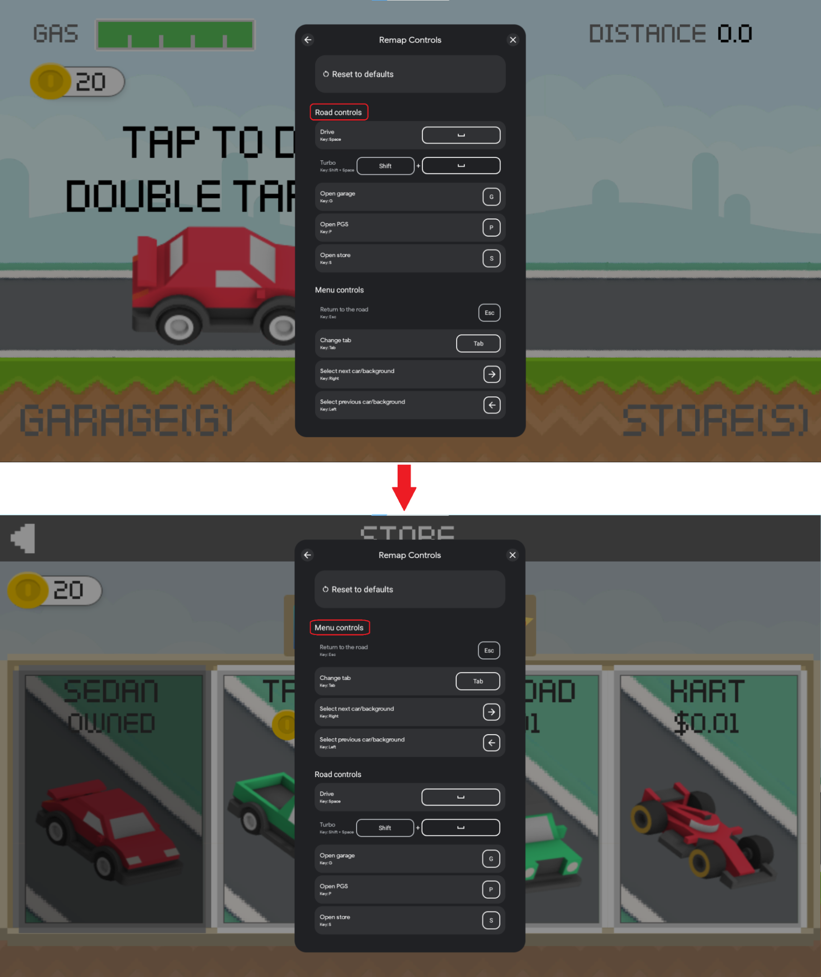 InputContexts-Sortierung von Gruppen im Overlay