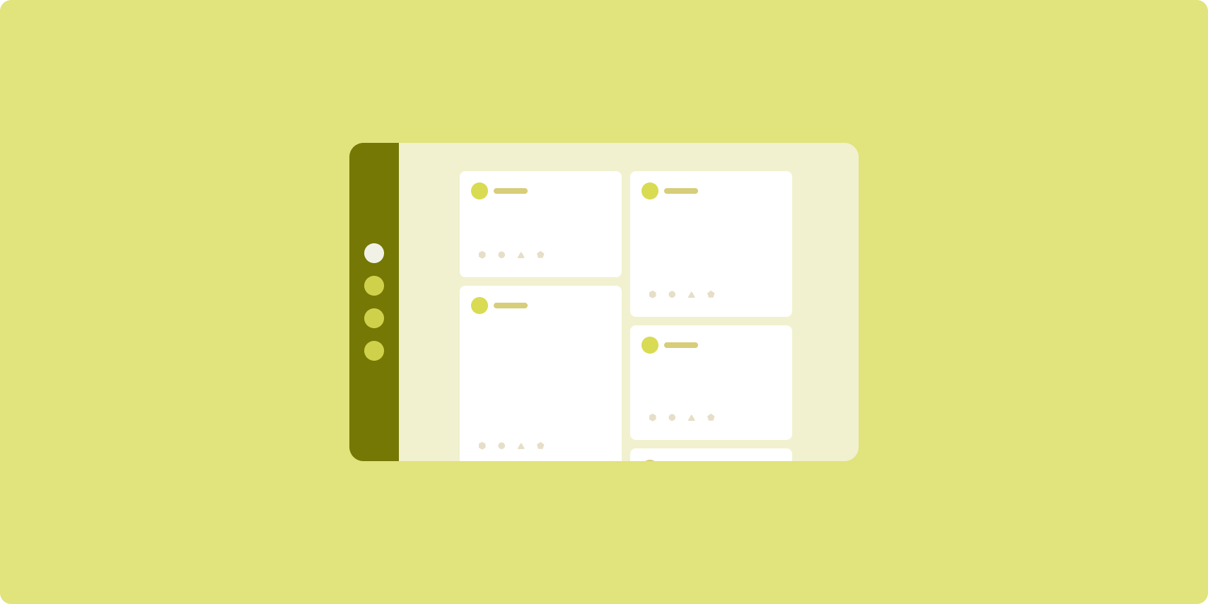 Wireframe del layout del feed.