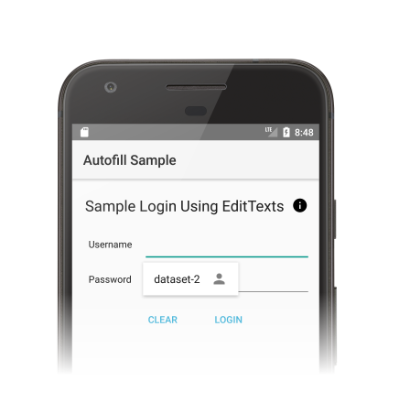 IU de autocompletado que muestra "dataset-2" como un conjunto de datos disponible