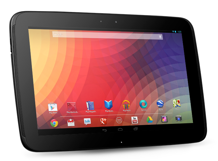 Android 4.2 を実行している 10 インチ タブレット