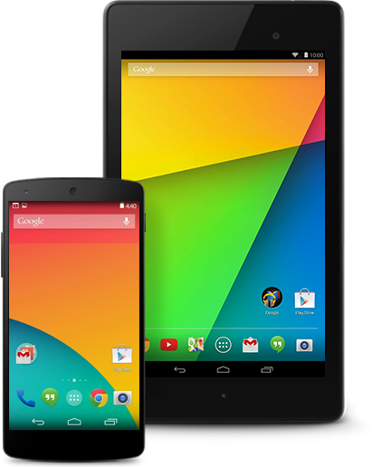 Android 4.4 sur téléphone et tablette