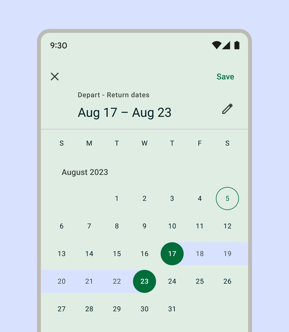 Date range picker