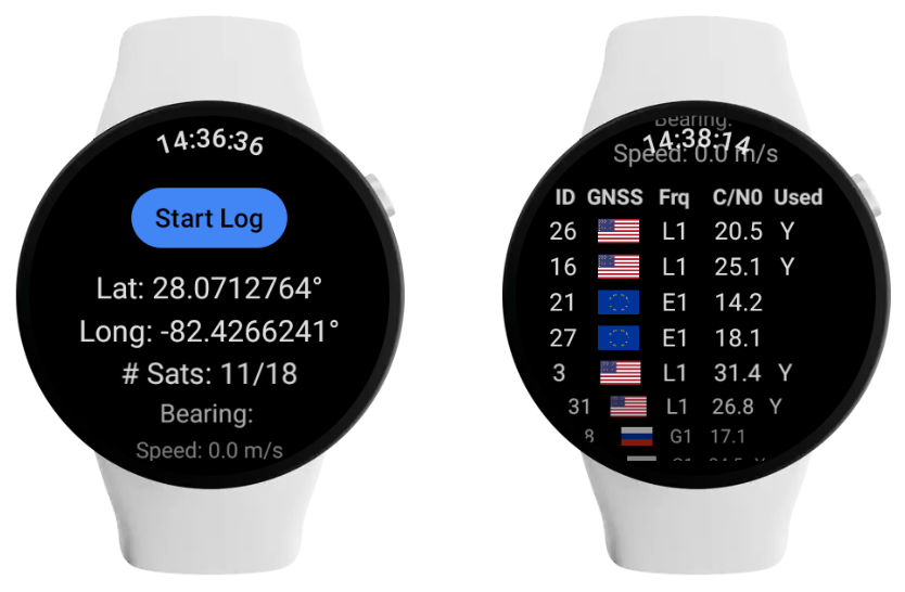 适用于 Wear OS 的 GnssLogger