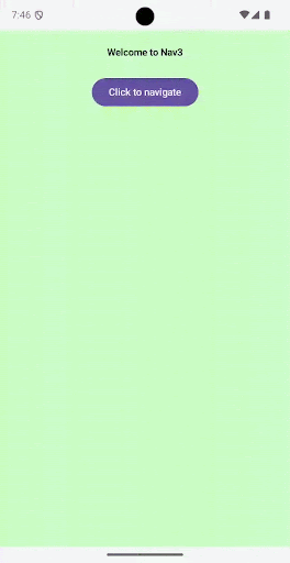 İki hedefle `NavDisplay` varsayılan davranışı.