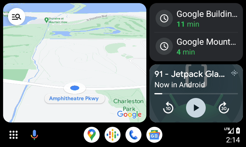 Interface do usuário do Android Auto