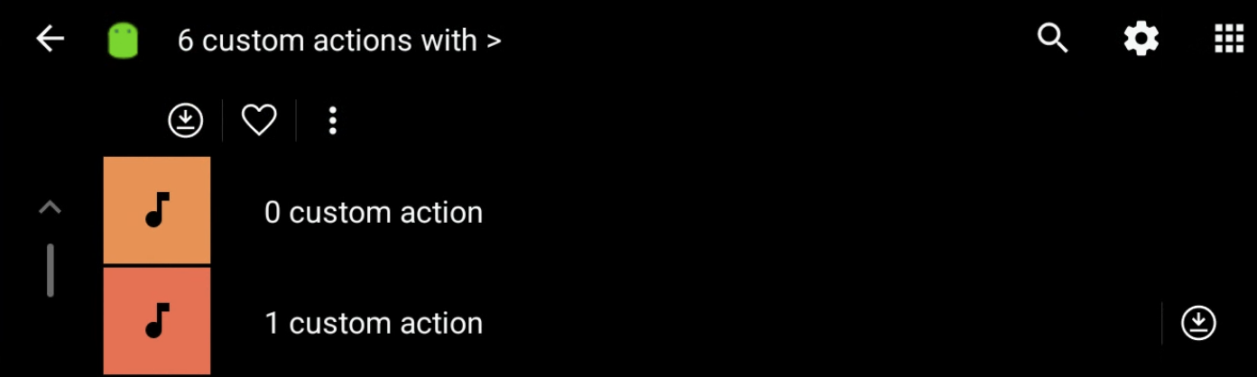 Custom browse actions in a browse node root.