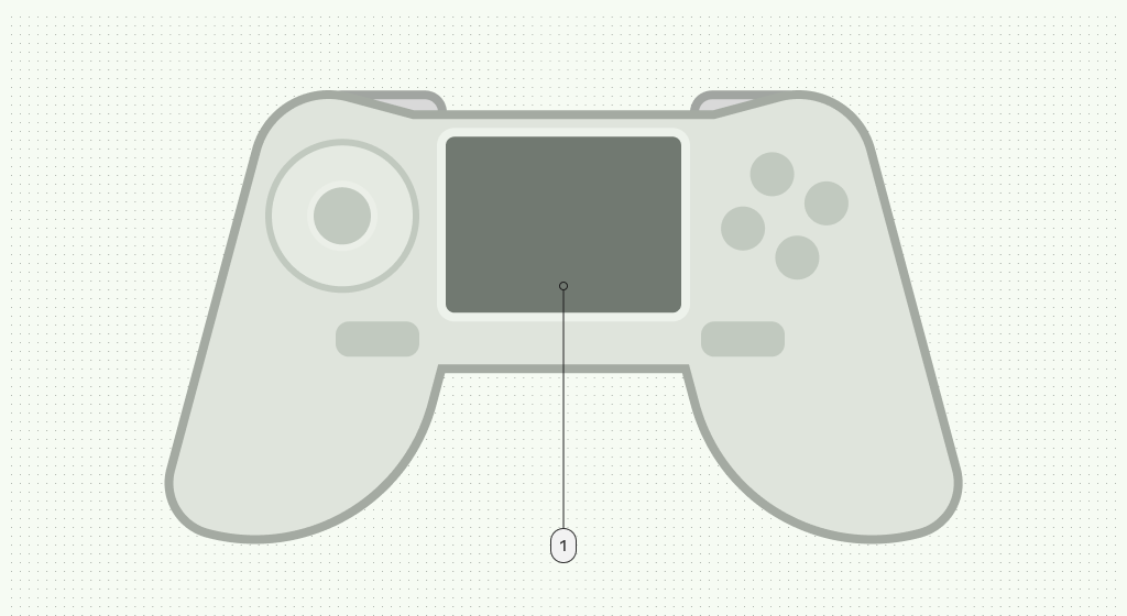 Touchpad no controle de jogo.