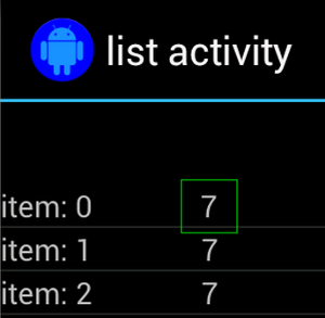 A list activity showing 3 copies of the same view element
inside a 3-item list