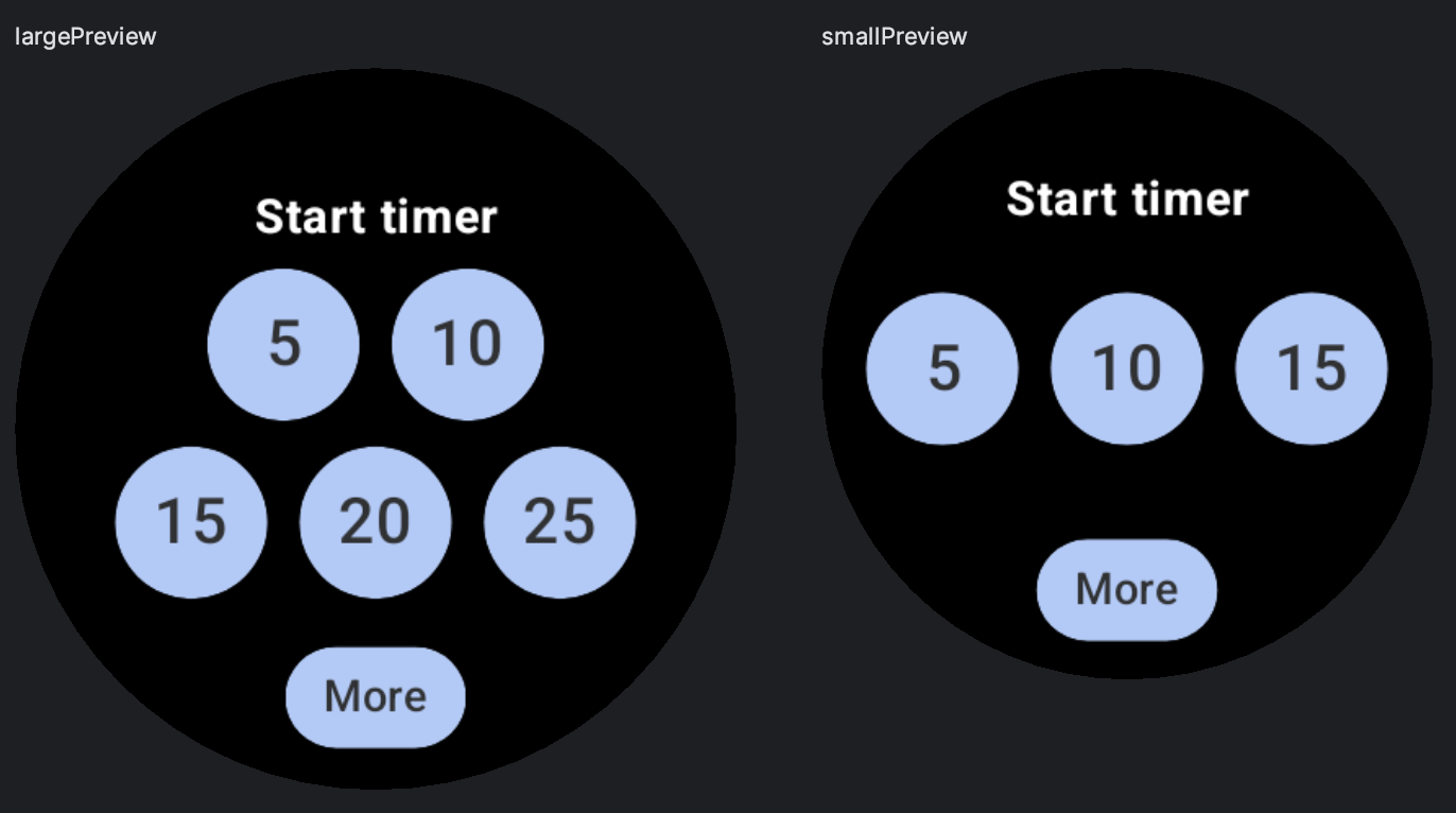 Additional buttons on larger displays