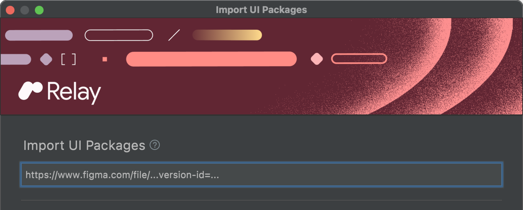 Import UI Packages field in the import dialog