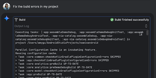 L&#39;agent compile votre projet et vérifie s&#39;il contient des erreurs.
