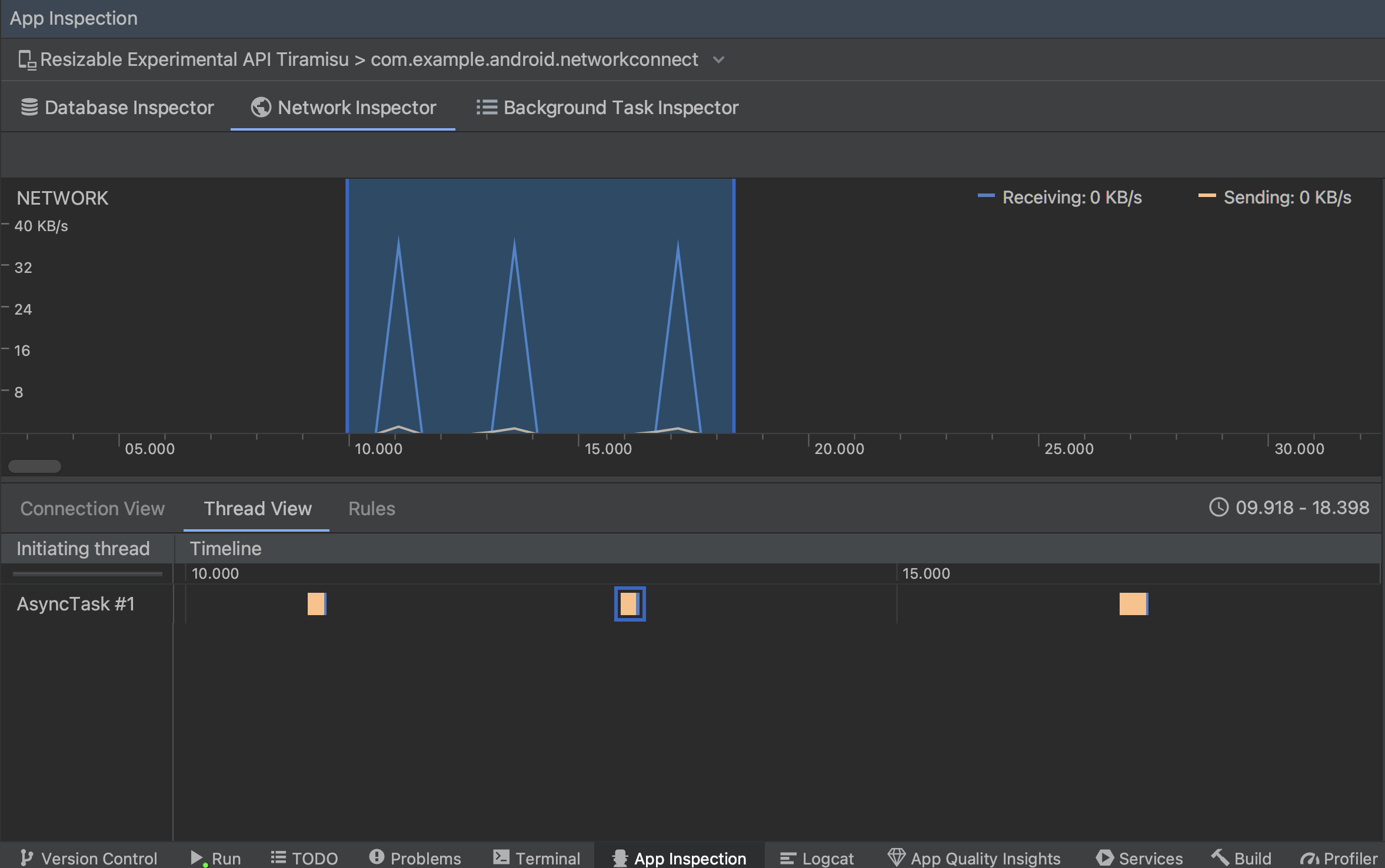 Inspection des requêtes réseau par thread d&#39;application dans la vue des threads