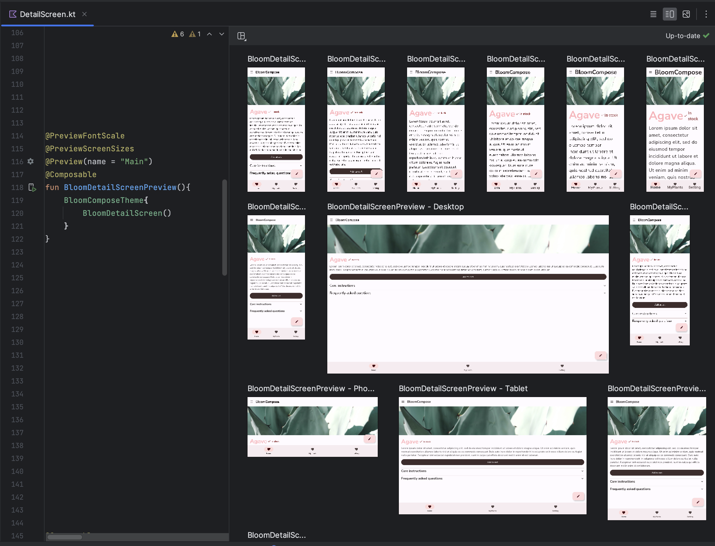 Visualizzare l&#39;anteprima di diversi caratteri e dimensioni dello schermo utilizzando i modelli